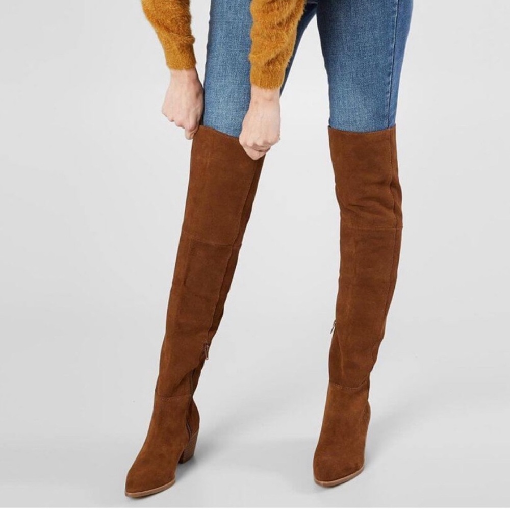 Steve Madden Lucca Brown Suede Knee Boots